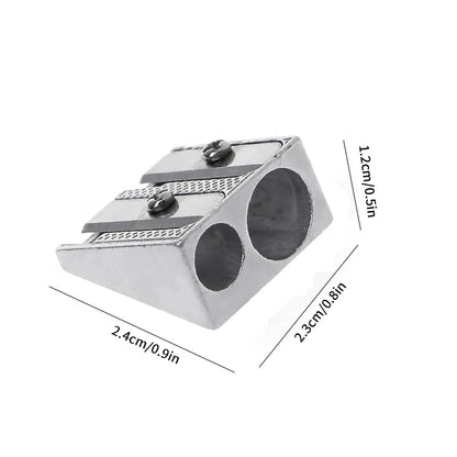 1/10/20Pcs Silver Aluminum Alloy Pencil Sharpener 2-Hole