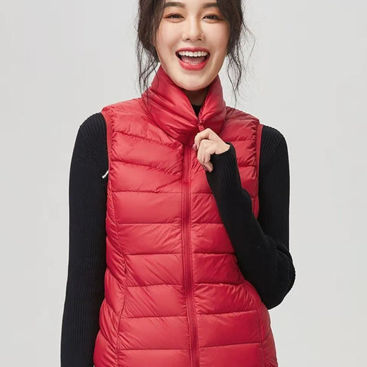 جاكيت خفيف الوزن بدون أكمام بتصميم نحيف