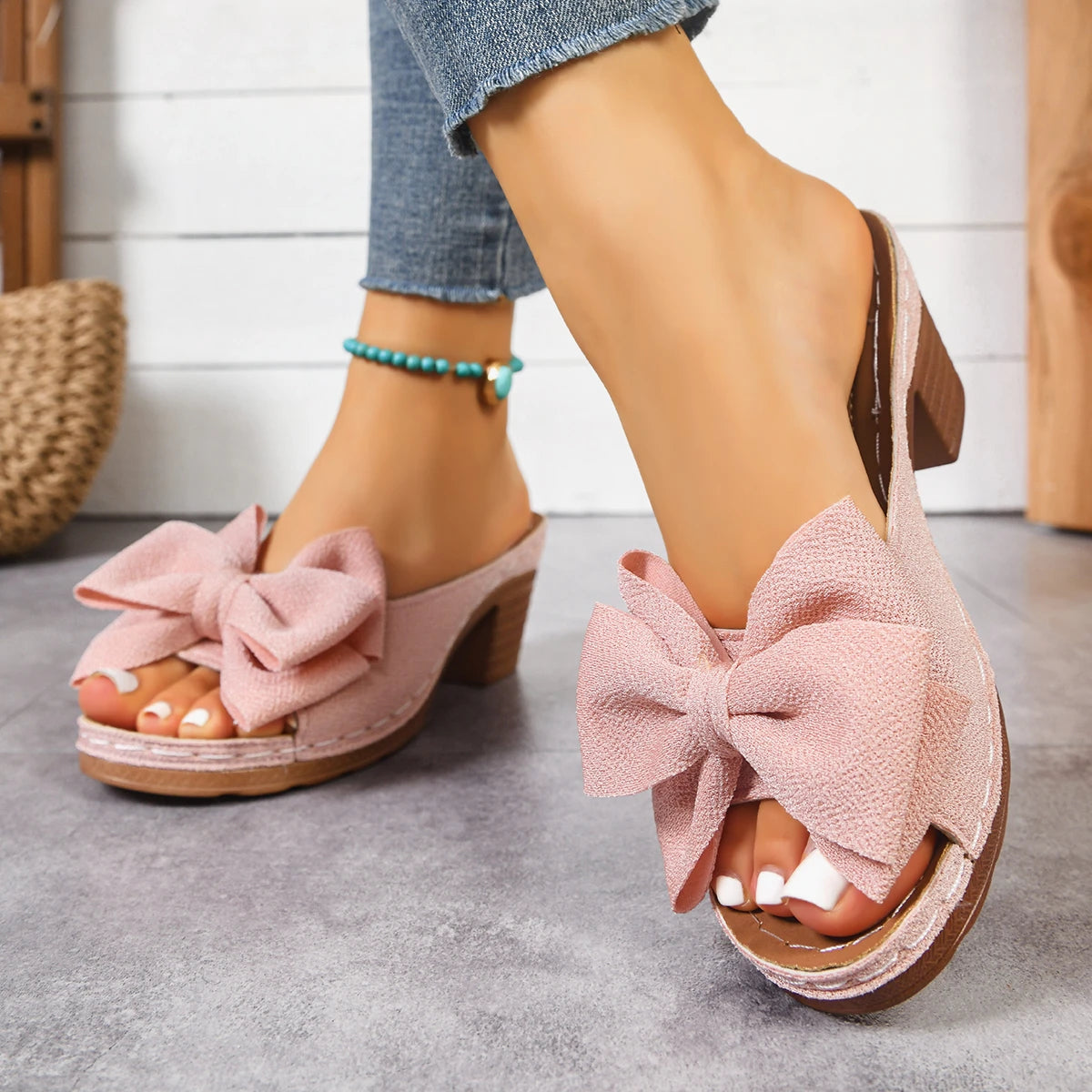 Lightweight Square Heel Anti-slip Slippers