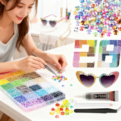 28 grid 3/4/5mm mixed color Jelly/resin drill rhinestone se