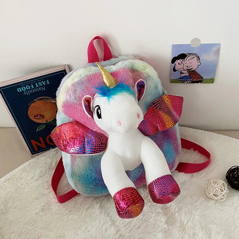 Cartoon School Book Bag Cute 3D Fur Backpacks