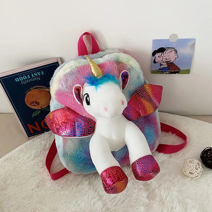 Cartoon School Book Bag Cute 3D Fur Backpacks