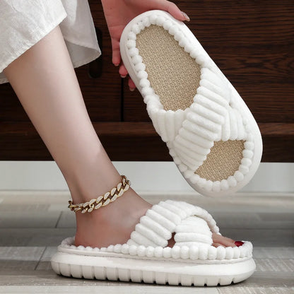 Home Open-Toe Cross Slippers