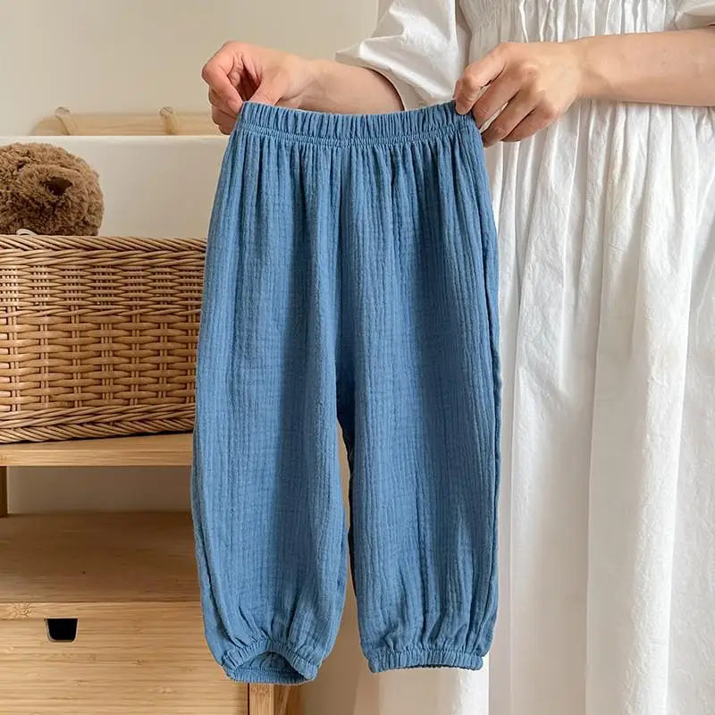 9m-6y Kids Clothing Summer Thin Solid Color Pants