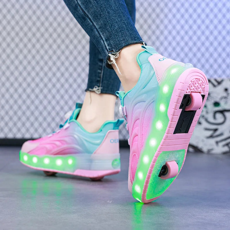 Led Light Roller Skate Skateboard Sneakers
