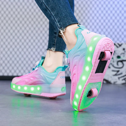 Led Light Roller Skate Skateboard Sneakers