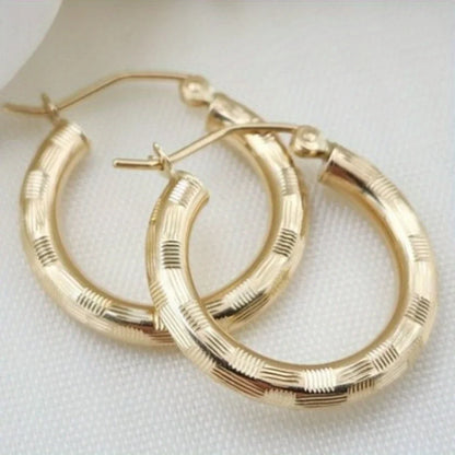 Wide Face Hoop Copper Golden Plated Bohemian Earrings