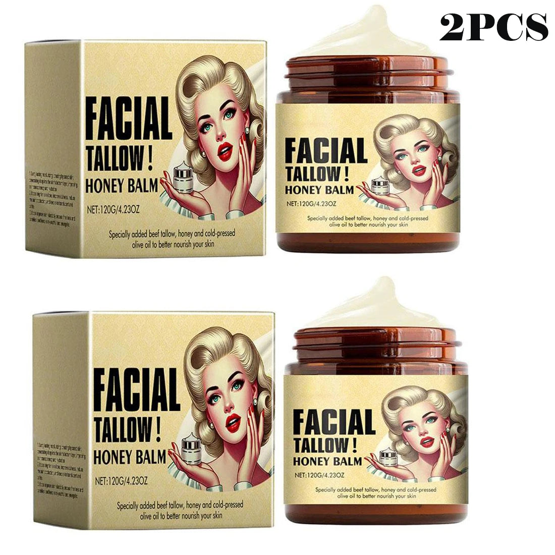 Crema facial hidratante de bálsamo de miel y loción corporal