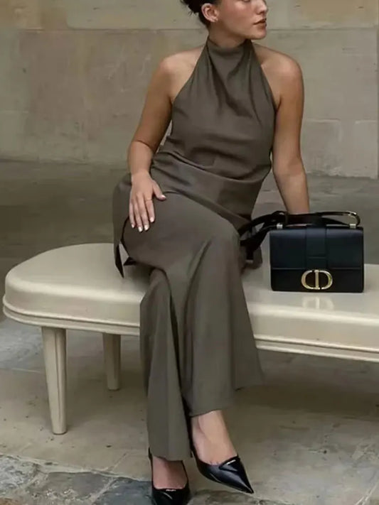 Sexy Backless Halter Camis Set