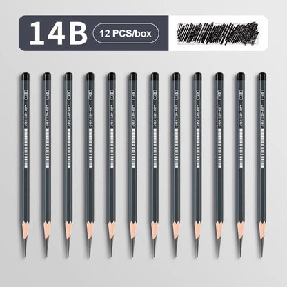 2H HB B 2B 3B 4B 5B 6B 7B 8B 12B 14B Sketch Drawing Graphite Charcoal Pencils Set