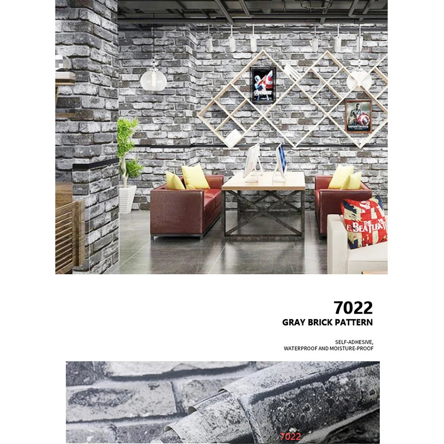 Red Brick Waterproof Wall Wallpaper Decoration