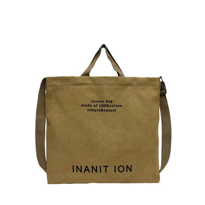 Japanese canvas washed thickened handbags large-capacity bags