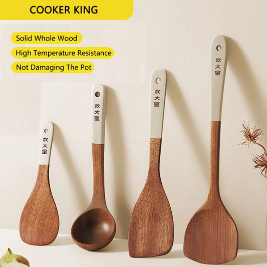 Ebony Wood Spatula Non Stick Pan