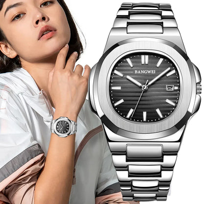 Square Luxury Bracelet Casual Waterproof Date Quartz Watches