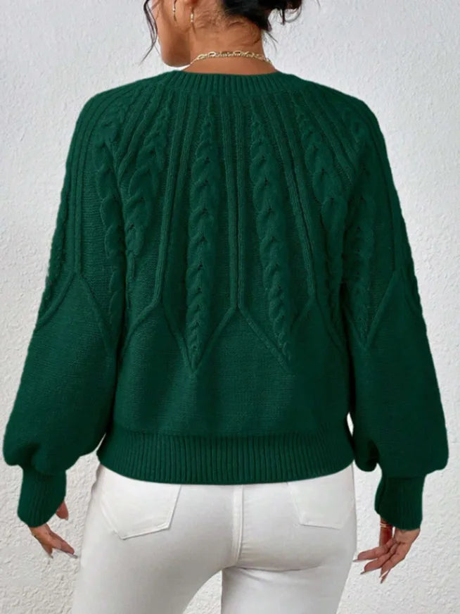 Elegant Casual Knitted Hoodie Thickened Warm Commuting Thread Sweater