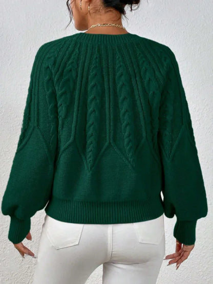 Elegant Casual Knitted Hoodie Thickened Warm Commuting Thread Sweater
