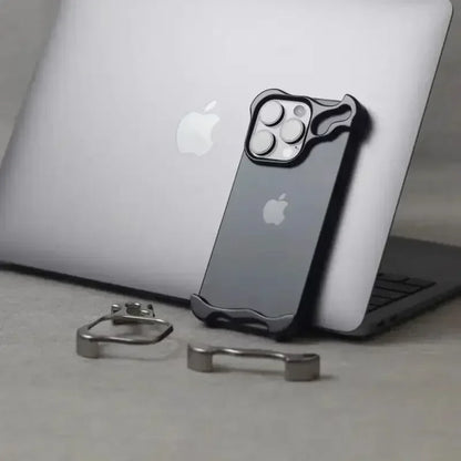 Irregular Metal Bumper Phone Case For IPhone Film Protect Bare Aluminum Shockproof Cover