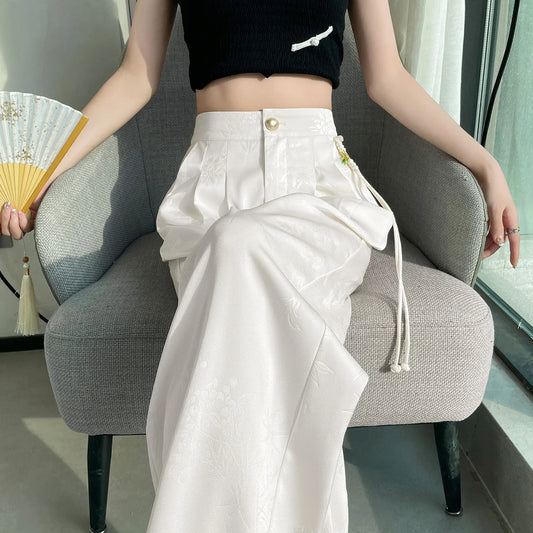 Wide Leg Satin Casual Loose Pants