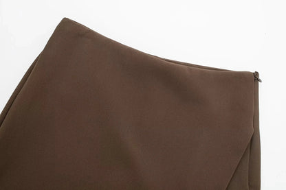 Falda marrón de talle alto