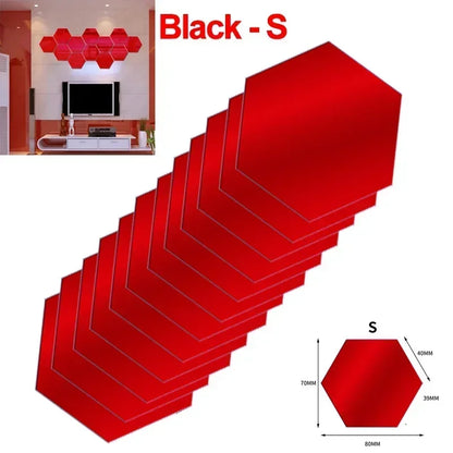 Hexagon Acrylic Mirror Wall Home Decoration Sticker