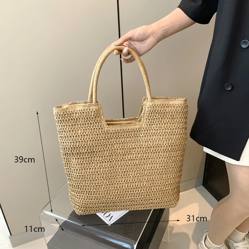 Casual Straw Woven Shoulder Wicker Handmade Beach Bag