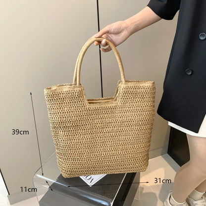 Casual Straw Woven Shoulder Wicker Handmade Beach Bag