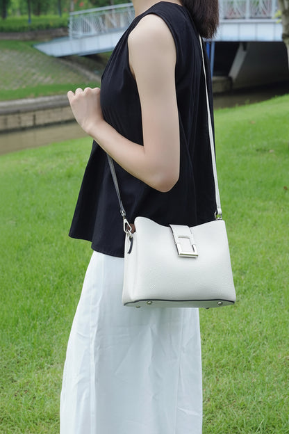 Genuine Leather Noble Shopper Shoulder Large Bucket Bag