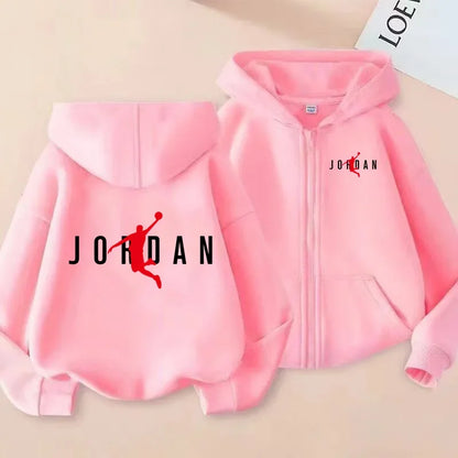 Zipper Style Hoodie 3-12Yrs Casual Sports Sweatshirt