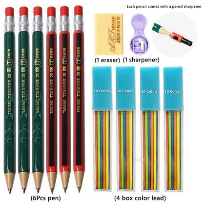 Mechanical Pencils Set 2B 2.0mm Automatic Student Drawing Pencil