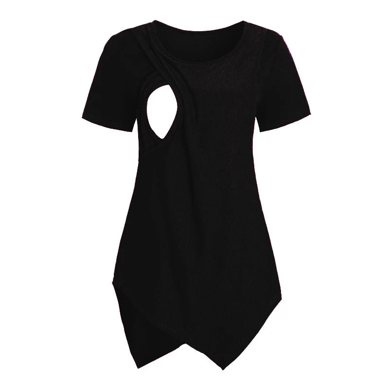 Maternity Pregnant Breastfeeding T-shirt Short Sleeve