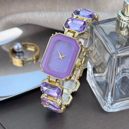 Rhinestone chain rectangular color case rhinesto watch