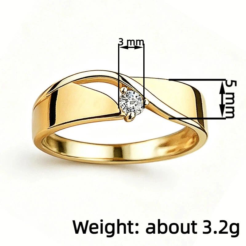 Small Cubic Zirconia Minimalist Engagement Rings