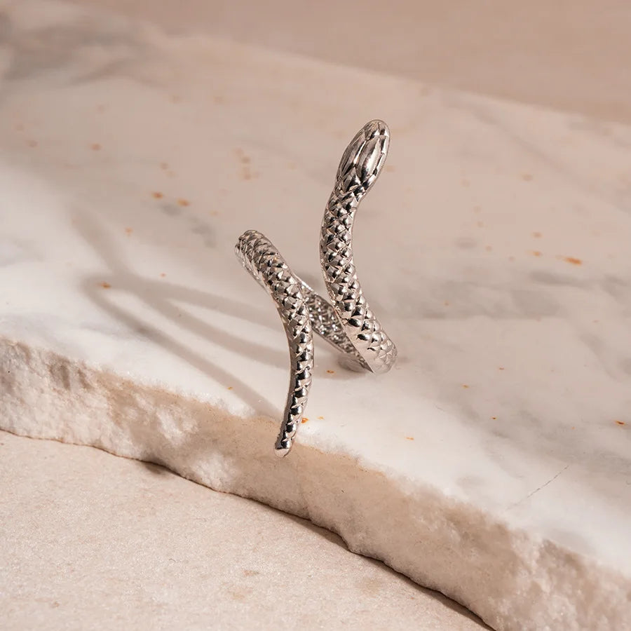 Snake Shaped Cuff Bracelet Ring Set