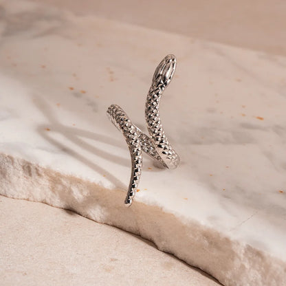 Snake Shaped Cuff Bracelet Ring Set