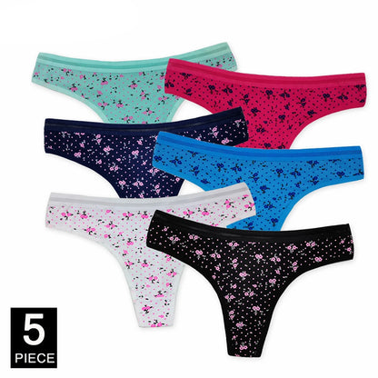 Sexy Thong Cotton G Strings Panties Dot Star Underpants 5 pcs/lot