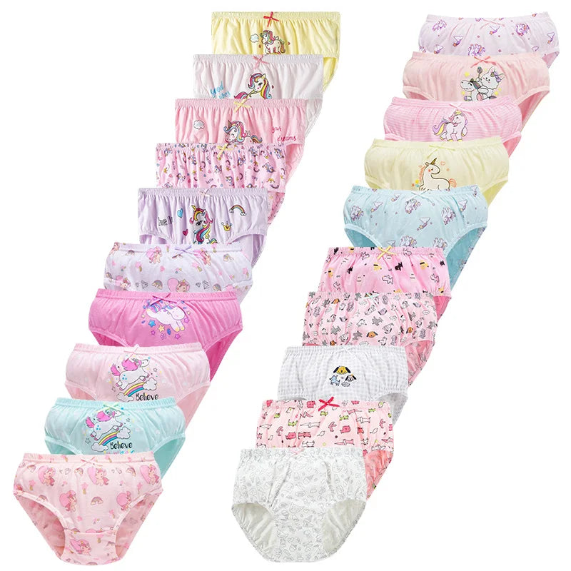 5/20 Pieces Girls Cotton Unicorn Cute Pets Cartoon Triangle Underwear