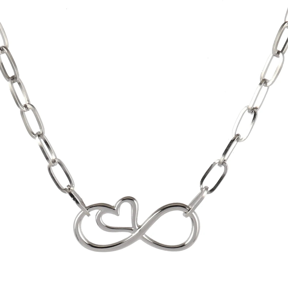316L Stainless Steel Choker Heart Clavicle Chain Necklaces