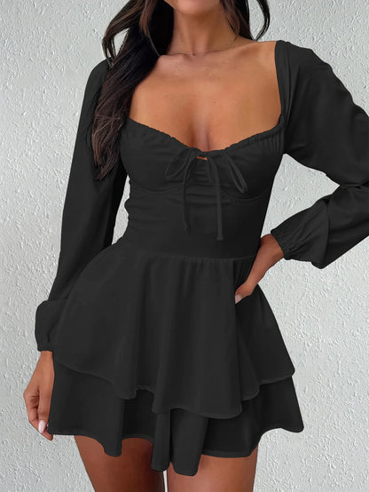 Sexy Backless Long Sleeved Dress