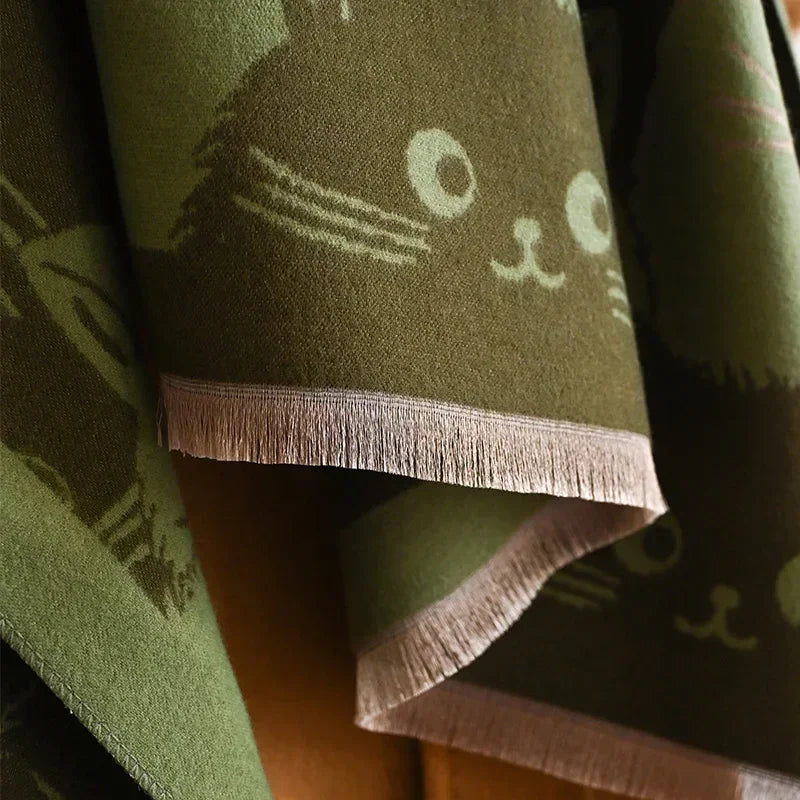 Cute Cat Cashmere Scarf