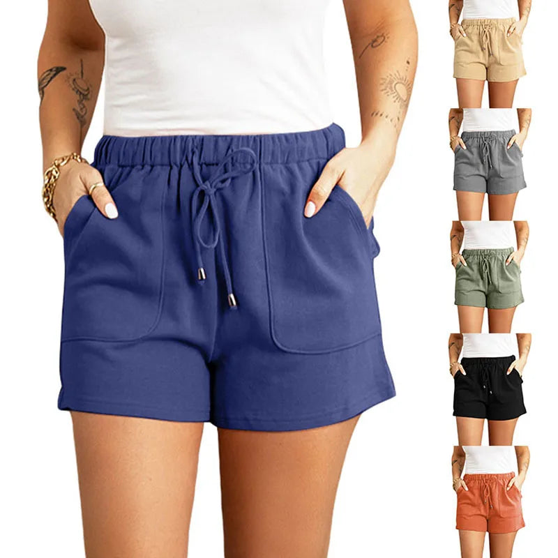 Casual high waist straight shorts