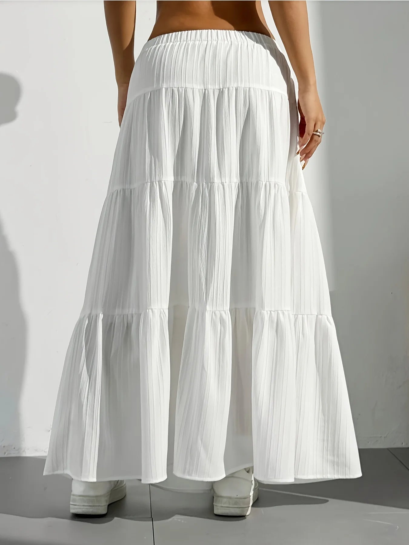 Half-length with straps patchwork large-flared dresses