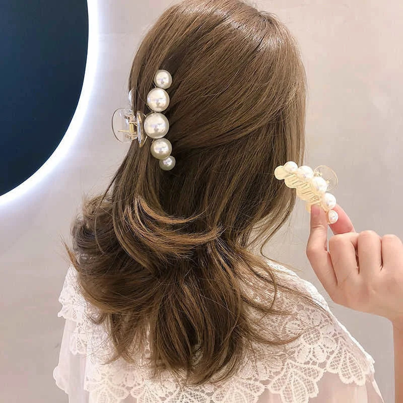 Simulated Pearl Hair Claws Hair Clips