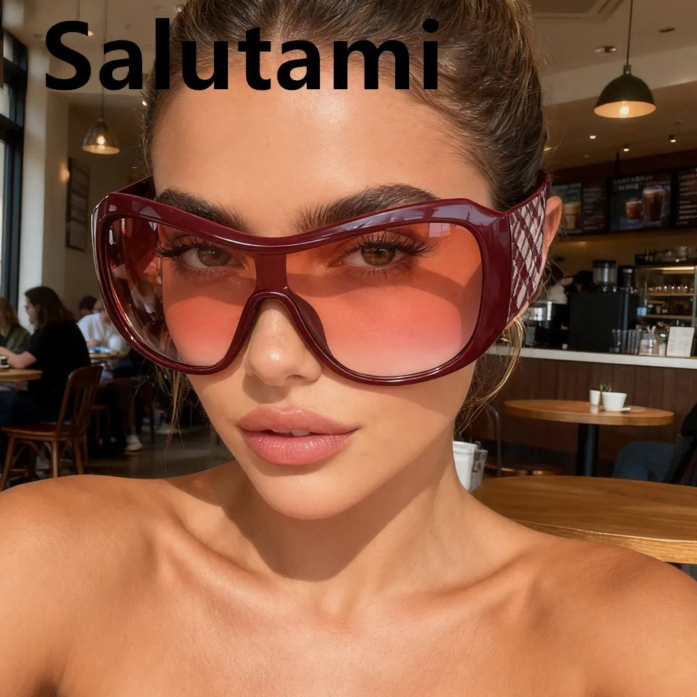 Oversized Y2K square shield sexy Sunglasses