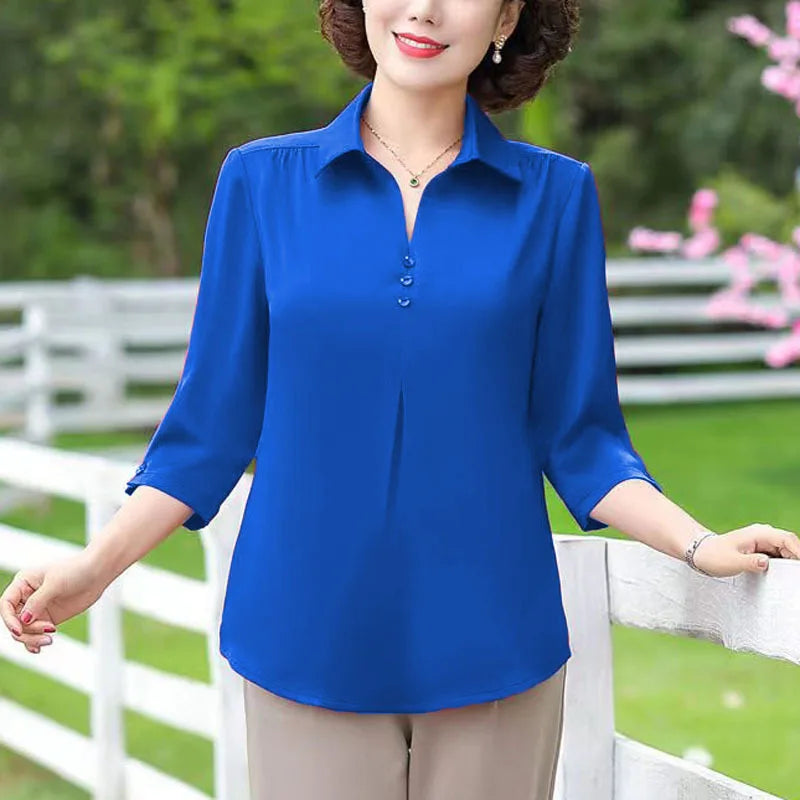 Thin Pullover Half Sleeve Loose Shirt