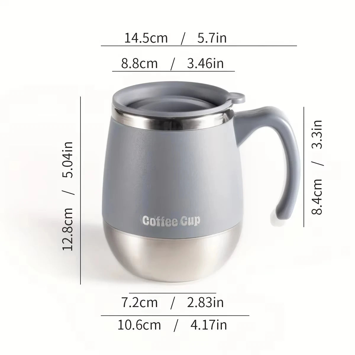 500ML Stainless Steel Coffee Cup with Lid Dual-Layer Vacuum Insulation