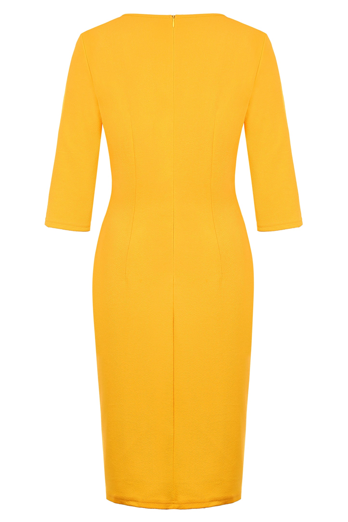 Elegant Floral Bow Tie 2/3 Sleeve Bodycon Sheath Dress