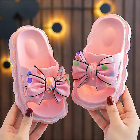 Kids Bow Wear Wear Non-slip Home Slippers