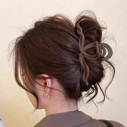 Brown Bow Shape Hair Claw Clip