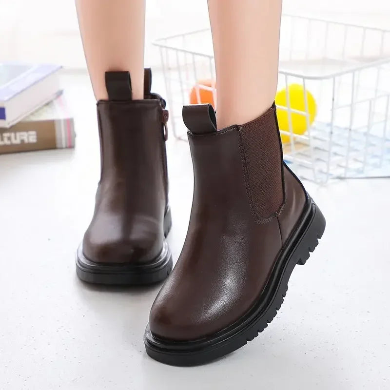 Chelsea Boots for Boys Girls Classic Zipper Ankle High Kids Short Boots