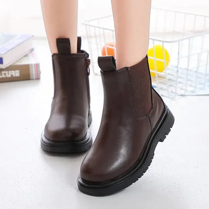 Chelsea Boots for Boys Girls Classic Zipper Ankle High Kids Short Boots